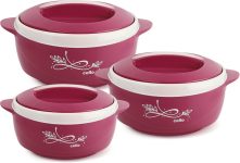 cello Sapphire Pack of 3 Thermoware Casserole(500 ml, 1000 ml, 1500 ml)