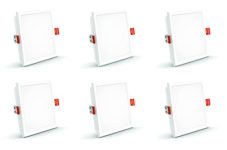 Crompton Star Lord 3IN1 | Recessed Downlighter | 10W | Square | 3IN1 Mood Lighting | Multi-colour | Pack of 6 | False Ceiling mounted | BIS Safe Wire