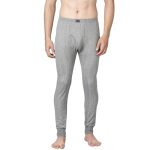 Dixcy Scott Originals Mens Slim Fit Mid Rise Solid Ankle Length Cotton Thermal Trousers (Grey Melange)-L