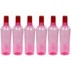 PEARLPET Nira- BPA-free Plastic Water Bottle Set of 6 Pcs, Each 1000ml, Red
