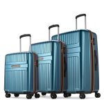 Aristocrat Atlas Set of 3 Trolley Bag 55, 66 & 77cm | Small+Medium+Large | Hard Luggage | Smooth 8-Wheel Suitcase | Combination Lock with Sturdy Zipper | Full Fabric Convipack | 3-Year Warranty (Teal)