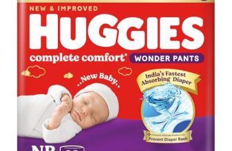 Huggies Complete Comfort Wonder Pants | Pant Style Baby Diapers Newborn Size, 90 Count | India’s Fastest Absorbing Diaper, Prevents Diaper Rash, Ideal for 0-5 Kgs