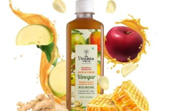 The Vitamin Company Apple Cider Vinegar 500 ml with Ginger Garlic Lemon & Honey | Unfiltered & Undiluted | Suitable for Weight Loss | Improved Immunity | Lowers Bad Cholesterol (With Mother)