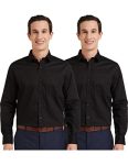 Amazon Brand – Symbol Men’s Solid Regular Formal Shirt (Pack of 2) (SS20-SYM-FS-01_EPP-1B_Black 40)