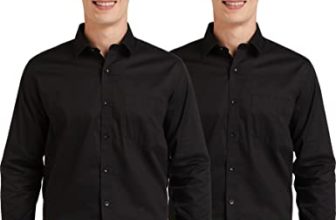Amazon Brand – Symbol Men’s Solid Regular Formal Shirt (Pack of 2) (SS20-SYM-FS-01_EPP-1B_Black 40)