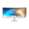MSI PRO MP341CQW 34-Inch FHD Monitor – 3440 x 1440 Professional Curved LED Monitor with 100Hz Refresh Rate, Anti-Glare & Anti-Flicker Technology PC Monitor for Desktop, VESA Mount (White)