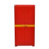 Nilkamal Freedom Big FMM Plastic Cabinet | 3-Year Warranty | 4-Shelf Storage Cupboard with Doors | Multi Organizer | for Home, Wardrobe, and Kitchen | Clothes Rack | Red & Yellow