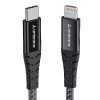 Ambrane Type-C to Lightning USB Cable, 22.5W Fast Charging, 480Mbps Data Sync Cable Compatible with iPhone, iPad, Macbook, iMac, AirPods, 1.25m (ABTL-125 Black)