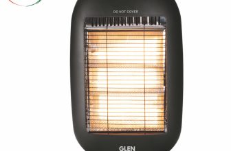 Glen HA 7017 HL Black 1200 watt Electric Halogen Room Heater with 3 Heat Settings Black-HA7017HL Halogen Room Heater