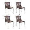 Cello Milano Cafeteria Set of 4 Chairs (Brown) | Strong and Durable | Easy to Clean | Chair for Living Room, Bed Room, Kitchen, Office Room, Outdoor | 3 Years Warranty