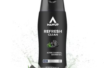 Man-Up Refresh Clean Active Charcoal Shower Gel For Deep Pore Cleaning 3 IN 1 Body, Face & Hair, Removes Dirt, Acne Control, Dark Spot & Oil Control, Anti-Pollution Shower Gel for Men- 200ml