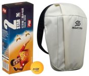 DHS TT Ball 40MM 2 Star Orange (10 Pcs Box) 30 PCS with Smart PRO TT Special Cover Speed Beige