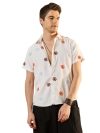 Modeve Men’s Half Sleeve Cotton Blend Regular Fit Shirt – Ideal for Summer- White-M