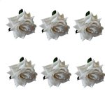Artificial Rose Tiktok Hairpin – Pack of 6, Suitable for Indian Wedding, Stylish Women Hairstyle, Hair Accessories for Girls and Women – Pack of 6 (White)