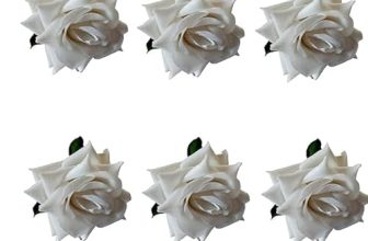 Artificial Rose Tiktok Hairpin – Pack of 6, Suitable for Indian Wedding, Stylish Women Hairstyle, Hair Accessories for Girls and Women – Pack of 6 (White)