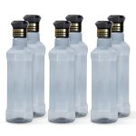 HW Kitchen Plastic Water Bottle I Water Bottle 1 Ltr | Ideal For Kitchen Home Office Travel Small Fridge For Room Gym| Unbreakable & Leak Proof I BPA Free | Set Of 6 Water Bottles, Blue