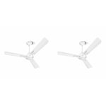 Havells 1200mm Ambrose ES Ceiling Fan | Premium Matt Finish, Decorative Fan, Elegant Looks, High Air Delivery, Energy Saving, 100% Pure Copper Motor | 2 Year Warranty | (Pack of 2, Chrome)