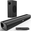 Saiyin Sound Bars for TV with Subwoofer, 2.1 Deep Bass Small Soundbar Monitor Speaker Home Theater Surround System PC Gaming Bluetooth 5.3 /AUX/Optical Connection, Wall Mountable 17-inch