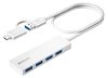 BYEASY USB Hub, USB 3.1 C to USB 3.0 Hub with 4 Ports and 2ft Extended Cable, Ultra Slim Portable USB Splitter for MacBook, Mac Pro/Mini, iMac, Ps4, PS5, Surface Pro, Flash Drive, Samsung(White)