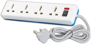 HAVELLS Spikestar Spikegaurd ( 2 mtr) 4  Socket Extension Boards(White, 1 m)