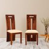 HomeTown Austin Solid Wood Dining Chair Set of Two in Honey Colour