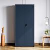 GODREJ INTERIO Almirah Neolite 2-Door Steel Almirah, Cupboard for Clothes (Textured Denim Blue), 1-Year Warranty, 4 Shelves, 1 Locker