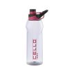 CELLO Fitbe Sipper Cap Water Bottle, 1000ml Black Pink | Food Grade, Leakproof, Easy to Carry | Sipper Drinking Water Bottle For Gym | Perfect For Fitness, Office, School, Sports & Outdoor Hydration