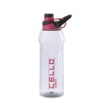 CELLO Fitbe Sipper Cap Water Bottle, 1000ml Black Pink | Food Grade, Leakproof, Easy to Carry | Sipper Drinking Water Bottle For Gym | Perfect For Fitness, Office, School, Sports & Outdoor Hydration