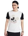 Amazon Brand – Symbol Men’s Color Block Disney Regular Fit T-Shirt (SYM-A23-TSH-04-D_Off White,Black_L)