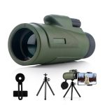 Cezo 12×50 Monocular for Adults Kids,HD Monocular Scope for Gifts Monocular Telescope for Smartphone Watching Birds Hiking,Concert,Travelling- Green
