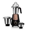 Wipro Elato Divine FMG 214 800 Watt Mixer Grinder with 3 Jars, Heavy Duty 100% Copper Ball Bearing Motor with 5 Year Warranty,Superfast Grinding, Clip Lids – Hands Free use,3 Jars Mixer Grinder, Black