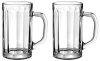 Amazon Brand – Solimo Ariel Glass Beer Mug Set, 470ml, Set of 2, Transparent