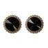 Estetica Antique Silver Black Stud Earrings for Women | Glass Stone Studded Designer Studs | Trendy Metal Stud Earrings | Women earring | Girl earring Pack of 1