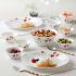 Larah By Borosil Pack Of 13 Opalware Rosalie Dinner Set(White, Red, Microwave Safe)