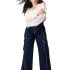 Miss Chase A+ Women’s Wide Leg High Rise Regular Stretchable Denim Jeans (APAW24DEN86-89-82-26, White, 26)
