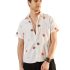 Modeve Men’s Half Sleeve Cotton Blend Regular Fit Shirt – Ideal for Summer- White-M