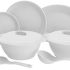 Signoraware Plastic Round Dinner Set (White) – 31 Pieces